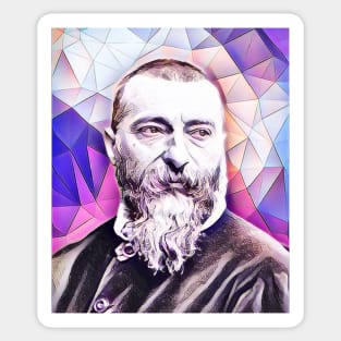 Jean-Baptiste Alphonse Karr Pink Portrait | Jean-Baptiste Alphonse Karr Artwork 8 Sticker